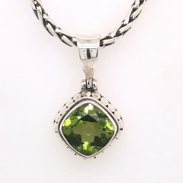 Small Sterling Silver Peridot Pendant with Chain Bluestone Jewelry Tahoe City, CA