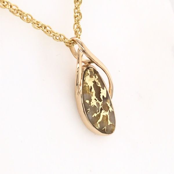 14 Karat Yellow Gold Pendant with Gold Quartz Image 2 Bluestone Jewelry Tahoe City, CA