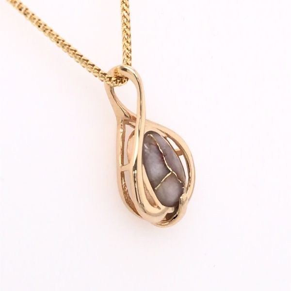 14K Yellow Gold Pendant w/ Gold Quartz Image 2 Bluestone Jewelry Tahoe City, CA