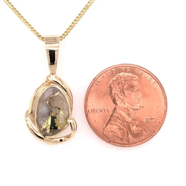 14 Karat Yellow Gold Pendant with Gold Quartz Image 3 Bluestone Jewelry Tahoe City, CA