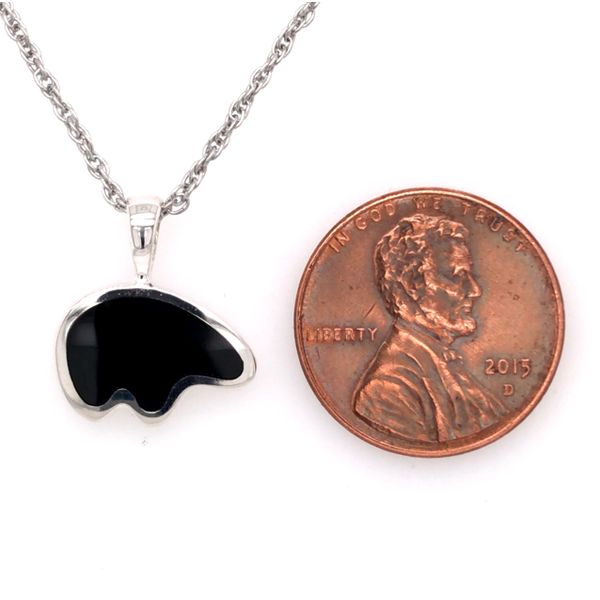 Medium Sterling Silver Black Onyx Bear Pendant Image 2 Bluestone Jewelry Tahoe City, CA