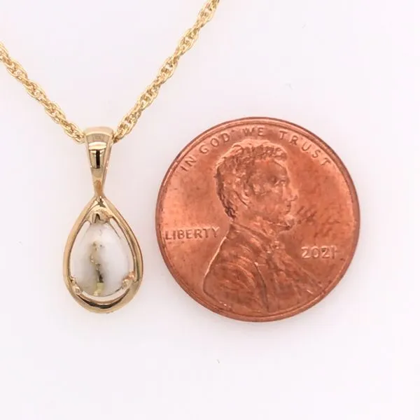 14 Karat Yellow Gold Pendant with Gold Quartz Image 3 Bluestone Jewelry Tahoe City, CA