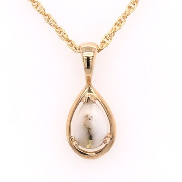 14 Karat Yellow Gold Pendant with Gold Quartz Bluestone Jewelry Tahoe City, CA