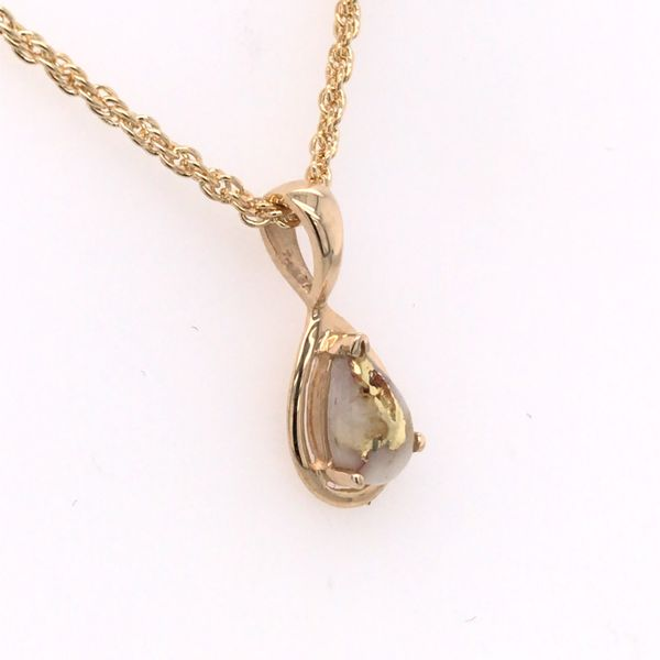 14 Karat Yellow Gold Pendant with Gold Quartz Image 2 Bluestone Jewelry Tahoe City, CA