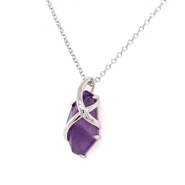 Sterling Silver Amethyst Necklace with Ruby Image 2 Bluestone Jewelry Tahoe City, CA