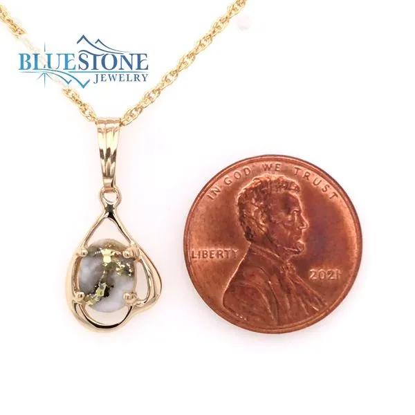 14 Karat Yellow Gold Oval Gold Quartz Pendant Image 3 Bluestone Jewelry Tahoe City, CA