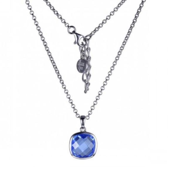 Sterling Silver Blue Quartz Necklace with Ruby Bluestone Jewelry Tahoe City, CA