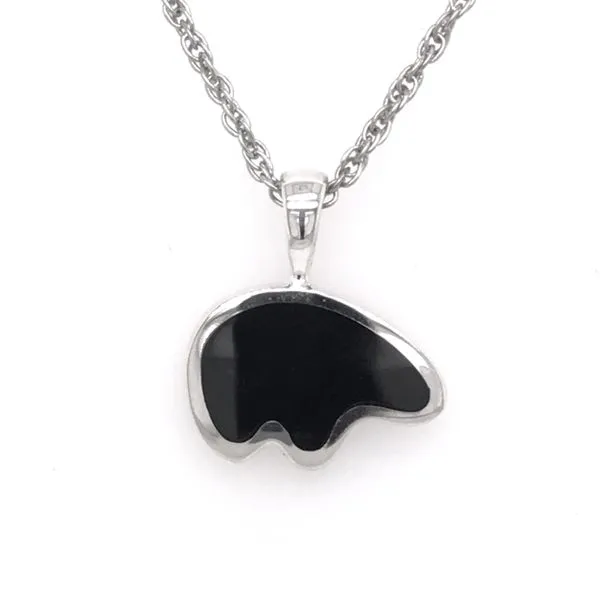 Medium Sterling Silver Black Onyx Bear Pendant Bluestone Jewelry Tahoe City, CA