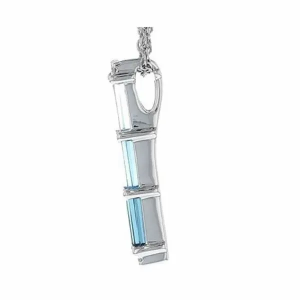 14K White Gold Pendant w/ London, Swiss & Sky Blue Topaz and Diamonds Image 3 Bluestone Jewelry Tahoe City, CA