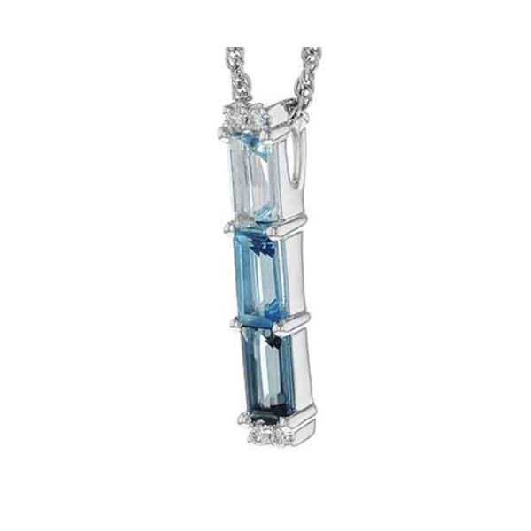 14K White Gold Pendant w/ London, Swiss & Sky Blue Topaz and Diamonds Image 2 Bluestone Jewelry Tahoe City, CA