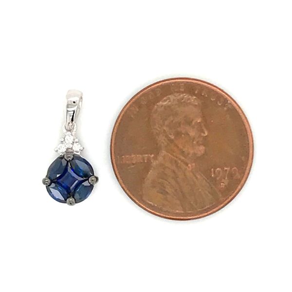 14 Karat White Gold Sapphire and Diamond Pendant Image 3 Bluestone Jewelry Tahoe City, CA
