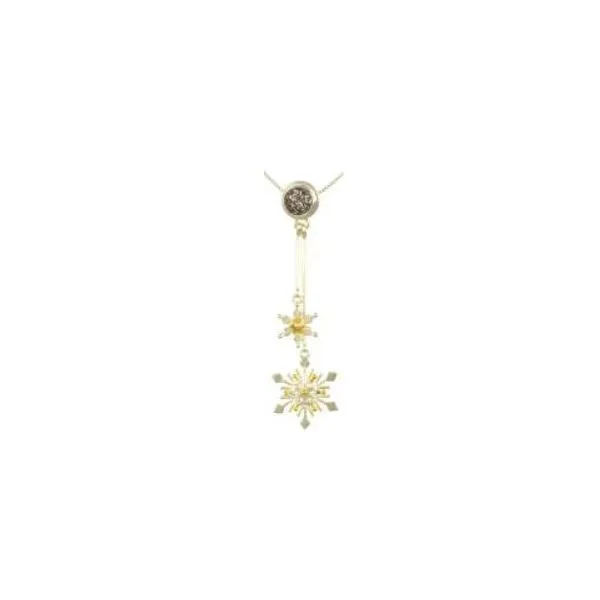 Silver & Gold Snowflake Pendant with Druzy Bluestone Jewelry Tahoe City, CA