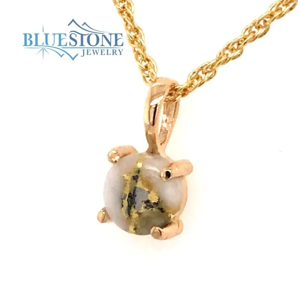14 Karat Yellow Gold Pendant with Gold Quartz Image 2 Bluestone Jewelry Tahoe City, CA