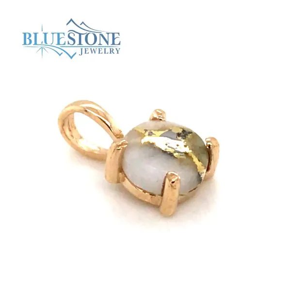14 Karat Yellow Gold Pendant with Gold Quartz Image 3 Bluestone Jewelry Tahoe City, CA