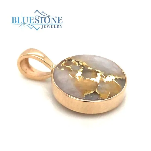 14 Karat Yellow Gold Pendant with Gold Quartz Image 2 Bluestone Jewelry Tahoe City, CA