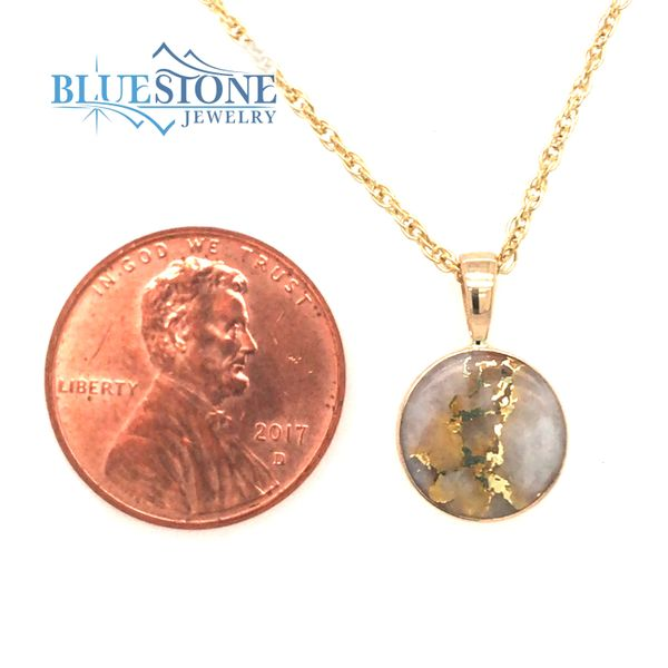 14 Karat Yellow Gold Pendant with Gold Quartz Image 3 Bluestone Jewelry Tahoe City, CA