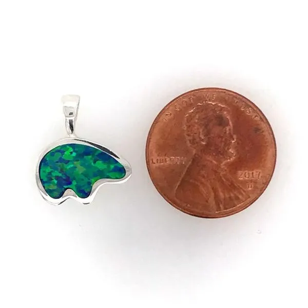 Medium Sterling Silver California Bear Opal Pendant Image 3 Bluestone Jewelry Tahoe City, CA