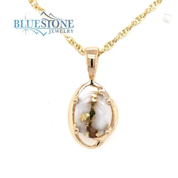 14kt Yellow Gold Pendant with Gold Quartz Bluestone Jewelry Tahoe City, CA