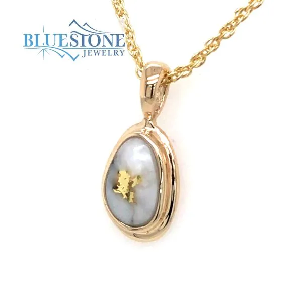 14kt Yellow Gold Pendant with Gold Quartz Image 2 Bluestone Jewelry Tahoe City, CA