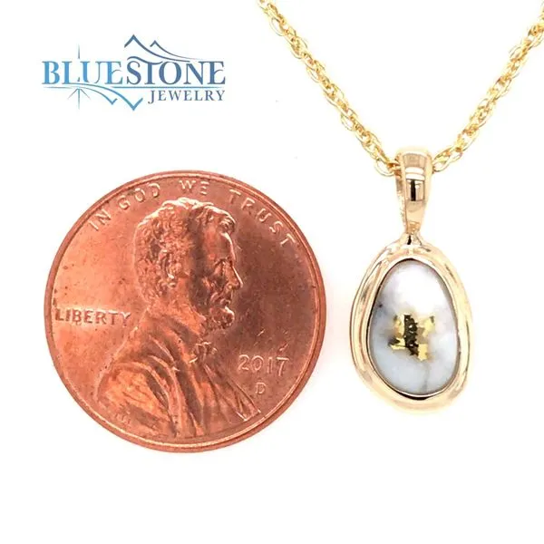 14kt Yellow Gold Pendant with Gold Quartz Image 3 Bluestone Jewelry Tahoe City, CA