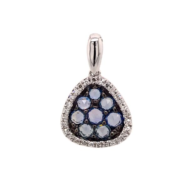 14 Karat White Gold Sapphire and Diamond Pendant Bluestone Jewelry Tahoe City, CA