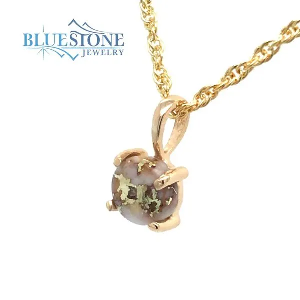 14 Karat Yellow Gold Pendant with Gold Quartz Image 2 Bluestone Jewelry Tahoe City, CA