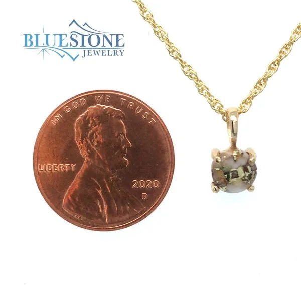 14 Karat Yellow Gold Pendant with Gold Quartz Image 3 Bluestone Jewelry Tahoe City, CA
