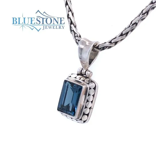 Silver Pendant w/London Blue Topaz- 17 Inches Image 2 Bluestone Jewelry Tahoe City, CA