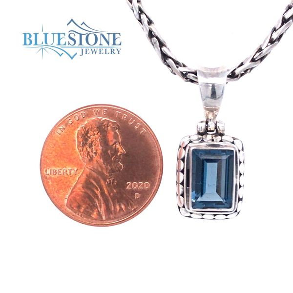 Silver Pendant w/London Blue Topaz- 17 Inches Image 3 Bluestone Jewelry Tahoe City, CA