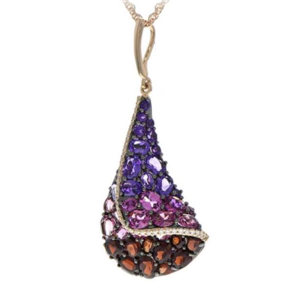 14 Karat Rose Gold Pendant with 25 Amethyst at 1.50 Carats Total Weigh Image 3 Bluestone Jewelry Tahoe City, CA