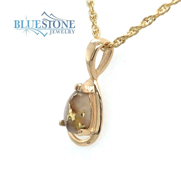 14 Karat Yellow Gold Pendant with One 8mm x 5mm Pear Cut Gold Quartz Image 2 Bluestone Jewelry Tahoe City, CA