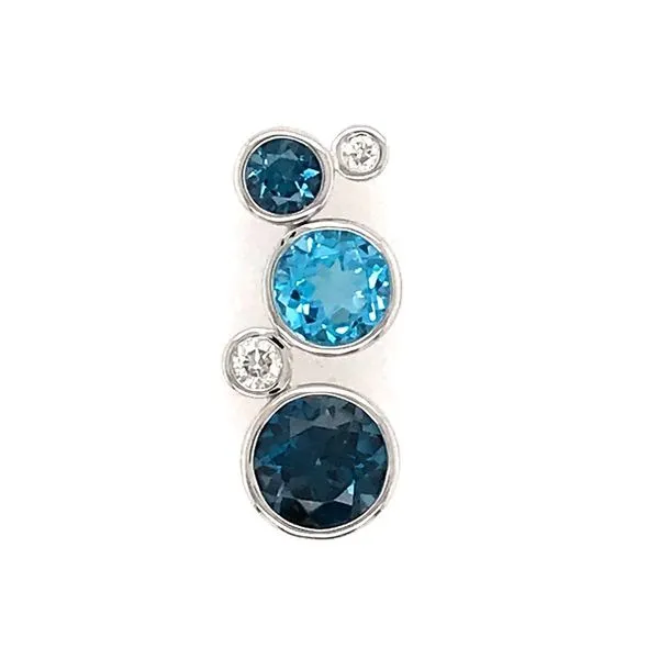 14 Karat White Gold Pendant with 2.30 Carats Total Weight of Round Blu Image 4 Bluestone Jewelry Tahoe City, CA