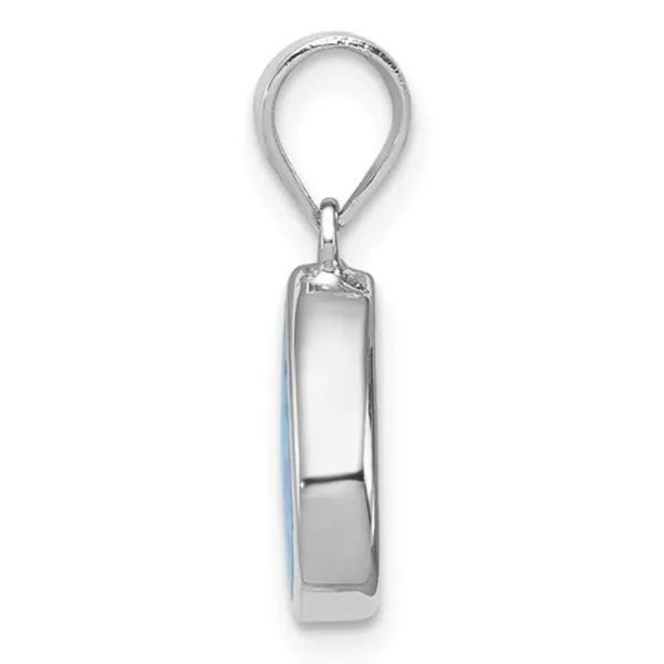 Silver Pendant w/ Lab Opal Image 3 Bluestone Jewelry Tahoe City, CA