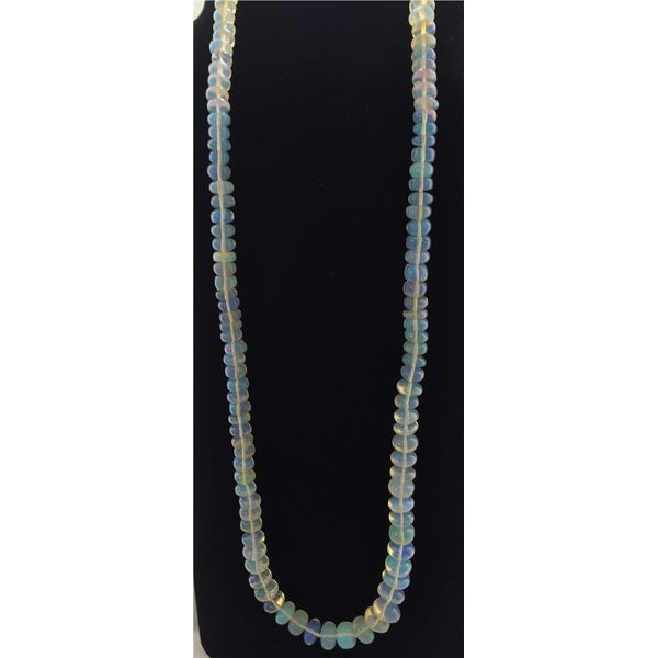 Beaded Ethiopian Opal Necklace- 34 Inches Bluestone Jewelry Tahoe City, CA