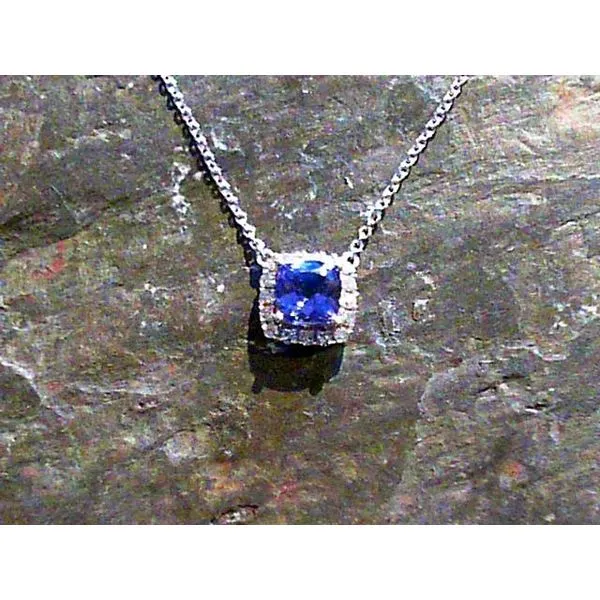 14 Karat White Gold Necklace with a 0.50 Carat Tanzanite and Diamonds Bluestone Jewelry Tahoe City, CA