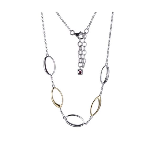 Sterling Silver Rhodium Plated Necklace with Yellow Gold Vermeil accents Bluestone Jewelry Tahoe City, CA
