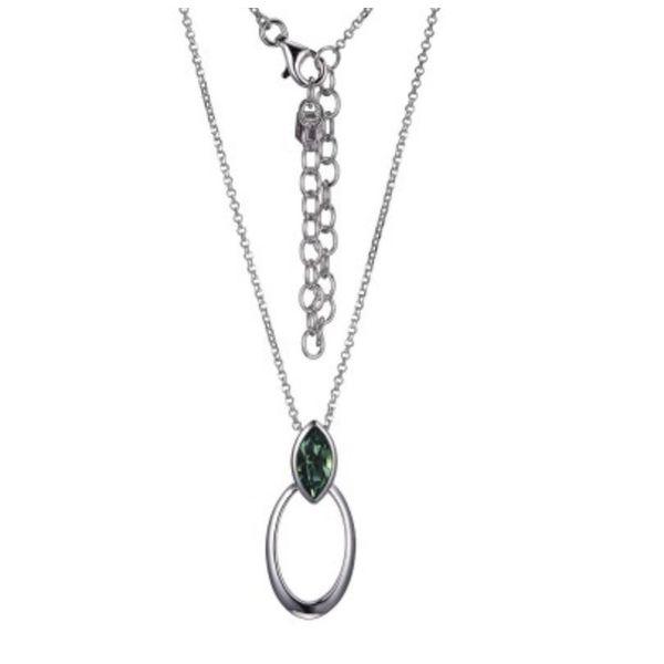 Sterling Silver Swarovski Erinite Necklace with Ruby Bluestone Jewelry Tahoe City, CA