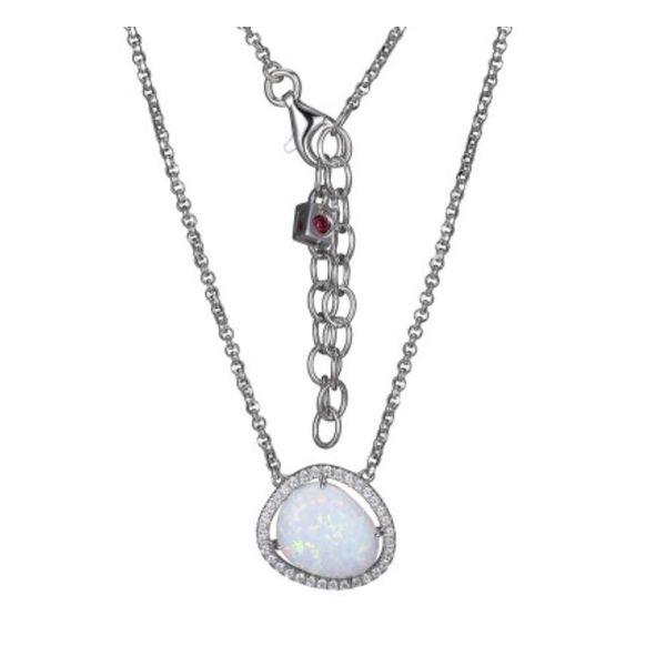 Sterling Silver Opal and CZ Necklace with Ruby Bluestone Jewelry Tahoe City, CA