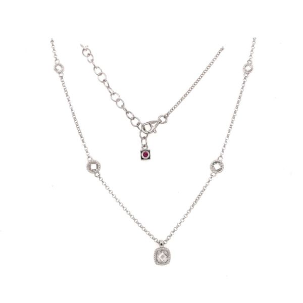 Sterling Silver Necklace with Cubic Zirconias and Ruby Bluestone Jewelry Tahoe City, CA