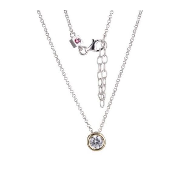 Sterling Silver and Yellow Gold Cubic Zirconia Necklace with Ruby Bluestone Jewelry Tahoe City, CA