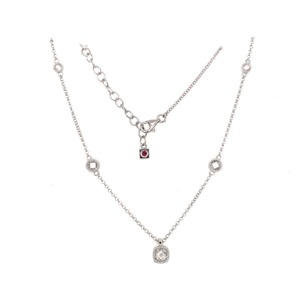 Sterling Silver Necklace with Cubic Zirconias and Ruby Bluestone Jewelry Tahoe City, CA