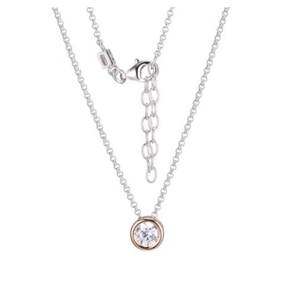 Sterling Silver and Rose Gold Cubic Zirconia Necklace with Ruby Bluestone Jewelry Tahoe City, CA