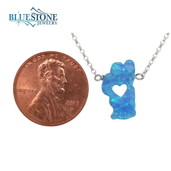 Sterling Silver Created Opal Lake Tahoe Necklace 1.5mm 18 inches Image 3 Bluestone Jewelry Tahoe City, CA