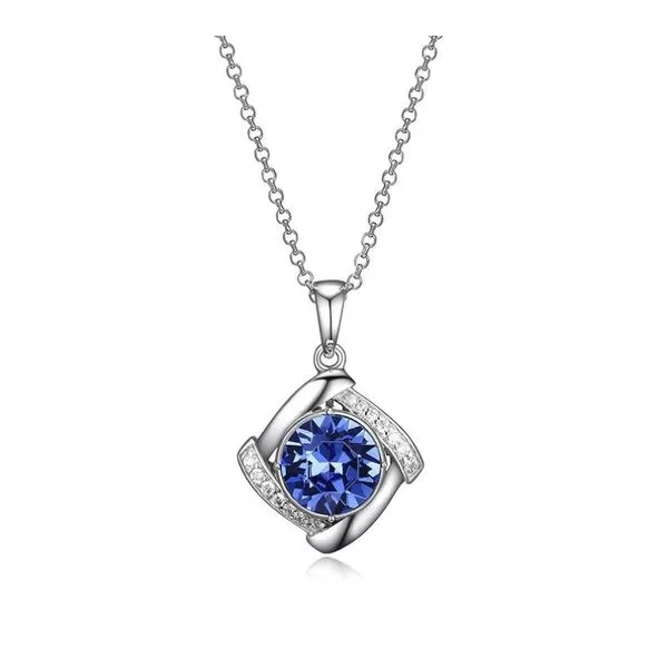 Silver Necklace with Blue Swarovski Crystal and CZs Bluestone Jewelry Tahoe City, CA