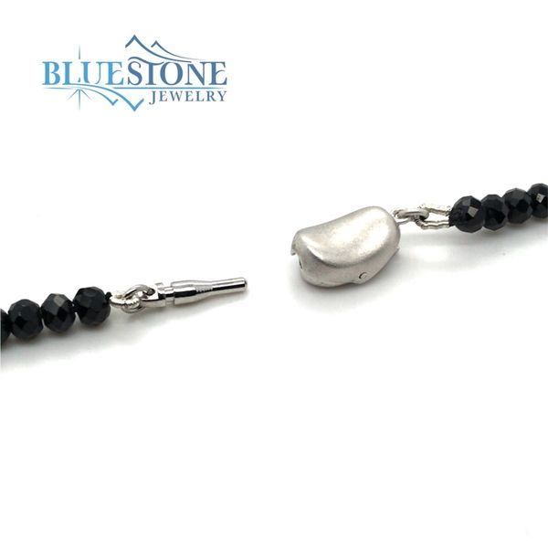 Black Spinel Beaded Necklace with Five Black Rhodium Plated Sterling S Image 3 Bluestone Jewelry Tahoe City, CA