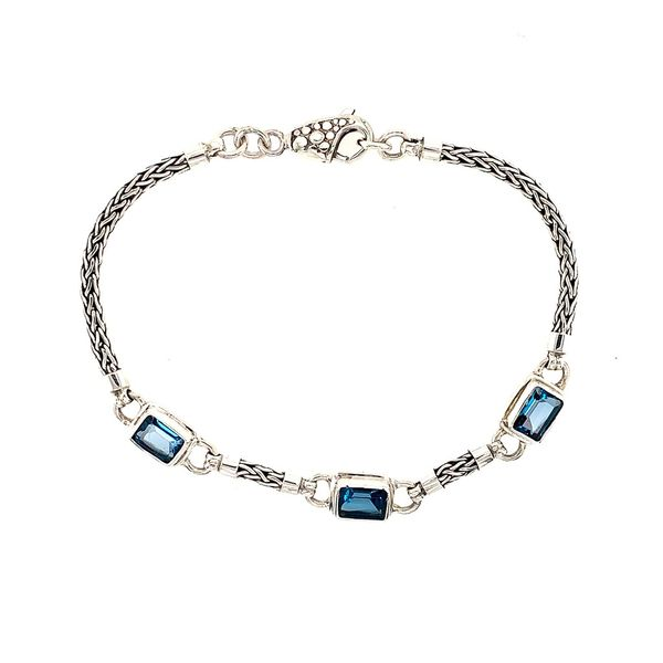 Sterling Silver Bracelet with London Blue Topazes- 7 Inches Bluestone Jewelry Tahoe City, CA