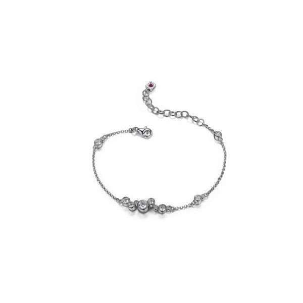 Sterling Silver with Rhodium Plating Bracelet with Cubic Zirconias and Ruby Image 2 Bluestone Jewelry Tahoe City, CA
