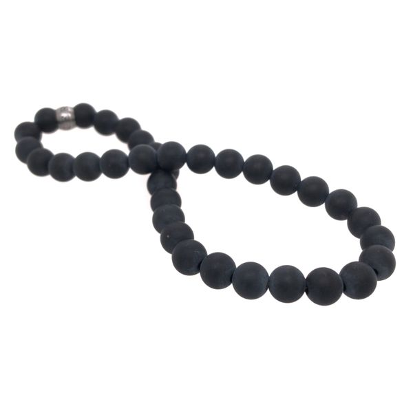 Black Matte Agate Stone Stretchable Beaded Bracelet- 7.5 Inches Image 2 Bluestone Jewelry Tahoe City, CA