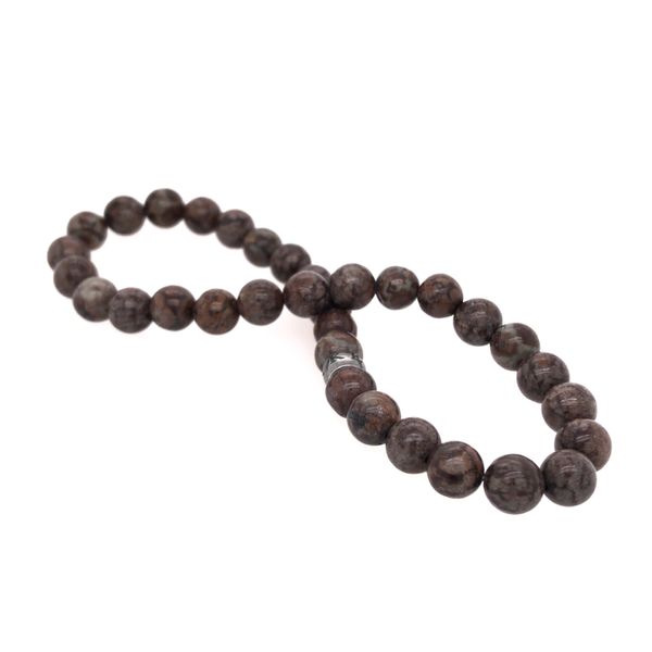 Brown Agate Stretchable Beaded Bracelet- 7.5 Inches Image 2 Bluestone Jewelry Tahoe City, CA