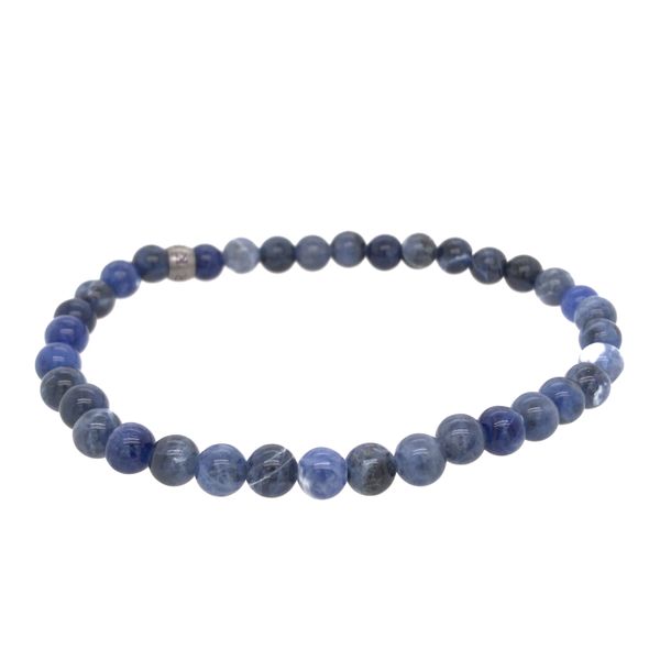Blue Sodalite Stretchable Beaded Bracelet- Medium Bluestone Jewelry Tahoe City, CA